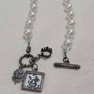 Pearl and Sterling Silver Charm Necklace